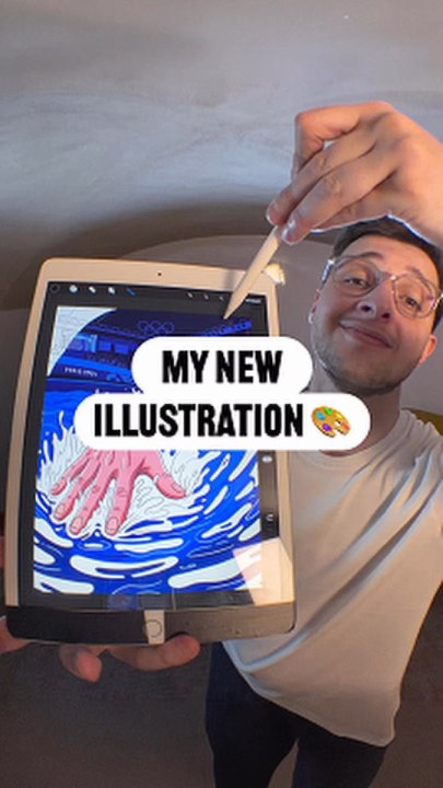 Illustration of the French Olympic swimmer, winner of 4 gold medals at the Paris 2024 Olympics, Léon Marchand version!#NewCreator #DirectionArtistique #LeonMarchand #SportsBranding