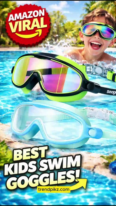 Kids Swimming Goggles – Anti Fog UV Protection Wide View Swim Goggles for Kids