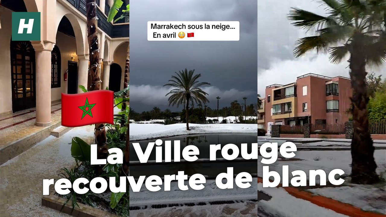 La ville de Marrakech recouverte de blanc après des averses de grêle inédites