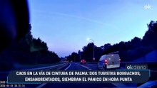 Caos en la Vía de Cintura de Palma: dos turistas borrachos, ensangrentados, siembran el pánico en hora punta