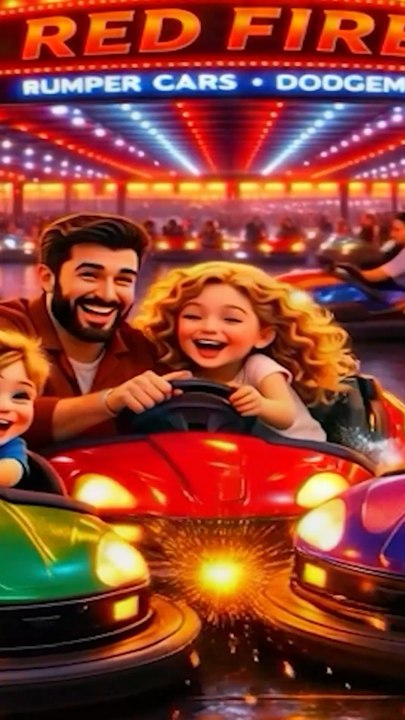 Çizgi Film Çocuk | 3D Luna Park 🌍 Red Fire-Çarpışan Arabalar (Bölüm 3) #shortsvideo