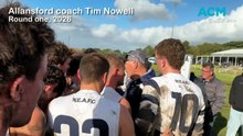 Football: Allansford coach Tim Nowell round one address