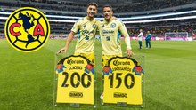 Sebastián Cáceres y Jonathan dos Santos son reconocidos por sus 200 y 150 partidos con el América