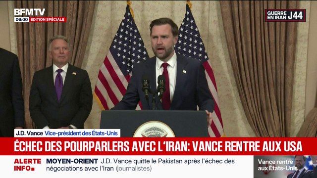 Nous ne sommes pas parvenus à un accord : JD Vance a quitté le Pakistan après l'échec des négociations avec l'Iran