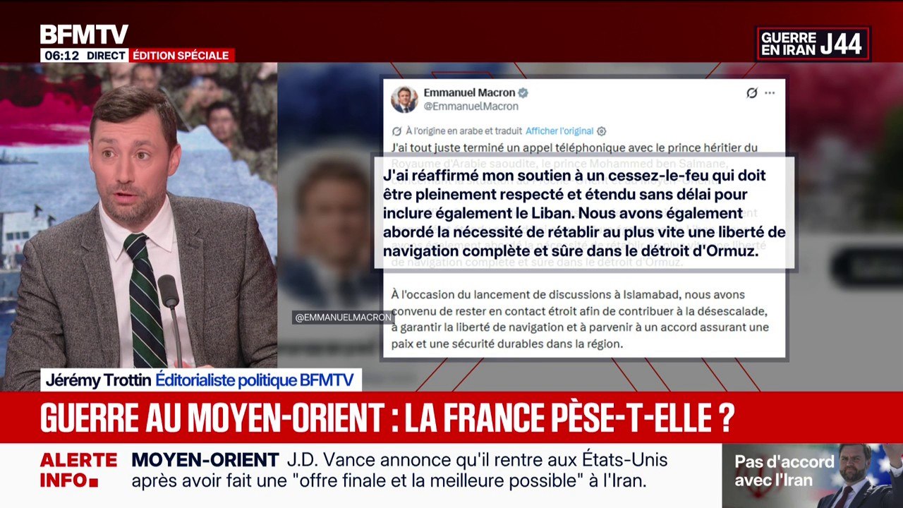 Échec des négociations entre l'Iran et les États-Unis: Emmanuel Macron réaffirme que le "cessez-le-feu doit être pleinement respecté"