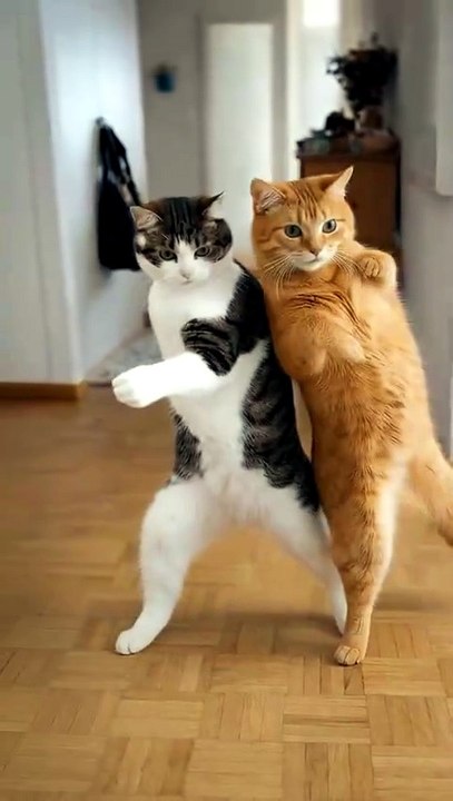 Funny cats dance