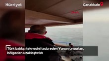 Türk balıkçı teknesini taciz eden Yunan unsurları, bölgeden uzaklaştırıldı
