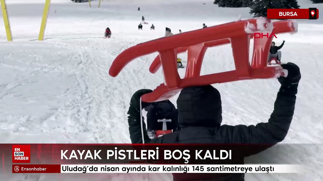 Uludağ’da nisan ayında kar kalınlığı 145 santimetreye ulaştı