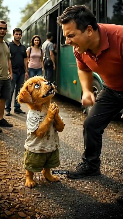 This puppy's 🐕 efforts for the bus people 😲😢