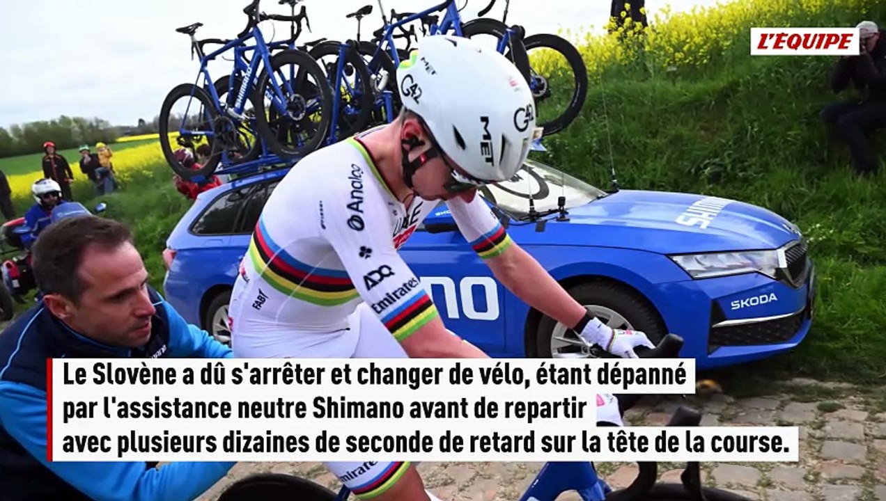 Tadej Pogacar a crevé et a dû changer de vélo sur Paris-Roubaix, Mathieu Van der Poel, lui, a crevé à deux reprises - Cyclisme - Paris-Roubaix