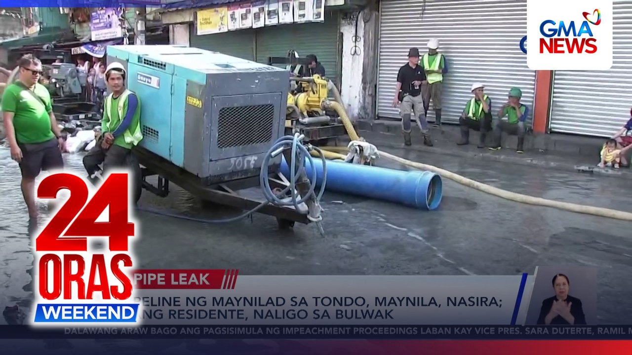 Pipe burst in Tondo cuts water supply; residents bathe in gushing flow | 24 Oras Weekend