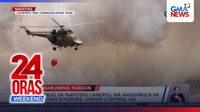 Smog from Navotas landfill fire shrouds NCR, displaces Obando residents | 24 Oras Weekend