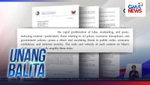 META, sinabihan ng gobyerno ng Pilipinas na aksyunan ang pagkalat ng fake news sa mga platform nito | Unang Balita