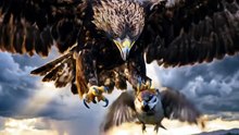 Eagle Snatches Prey Mid-Air Escape