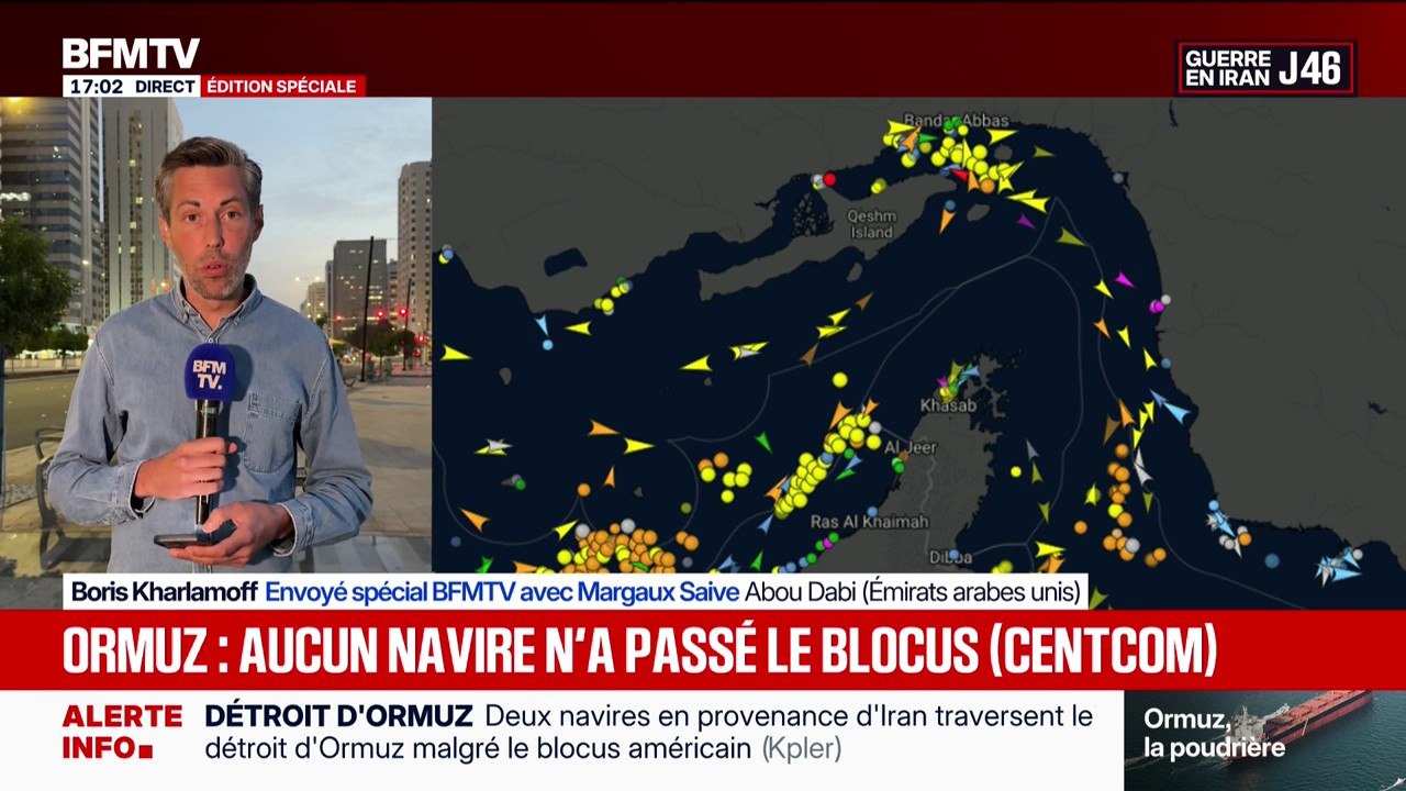 Depuis l'entrée en vigueur du blocus naval, au moins 10 navires ont franchi le détroit d'Ormuz