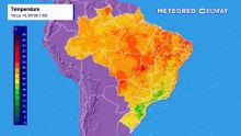 Terça-feira, 14 de Abril: Ciclone ajuda no calor de 36°C fora do normal nos próximos dias em parte do Brasil