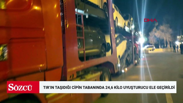 TIR’ın taşıdığı cipin tabanında 24,6 kilo uyuşturucu ele geçirildi