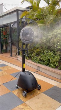 mingletec industrial mist fan with 60L water tank, super air volume#industrial #mistfan #essentialforsummer #aircooler #outdoor #garden #restaurant #hotsellproduct #warehouse #factory #manufacturer #supplier #fyp