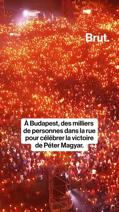 À Budapest, des milliers  de personnes dans la rue pour célébrer la victoire de Péter Magyar.