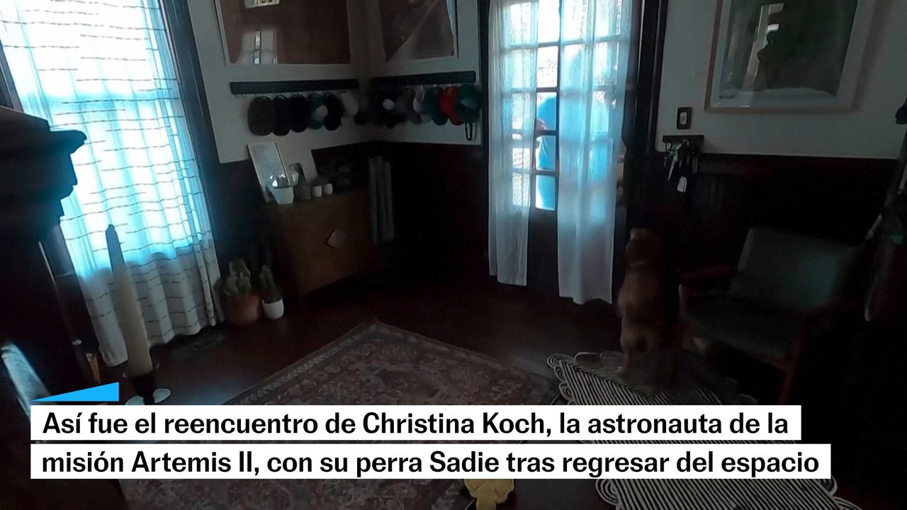 La astronauta Christina Koch se reencuentra con su perra tras volver del espacio