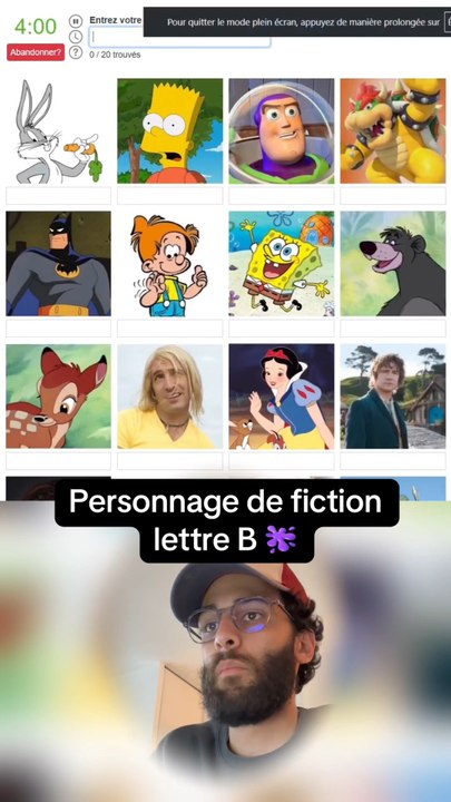 Personnages de fiction avec la lettre B. #quizz #fiction #jetpunk