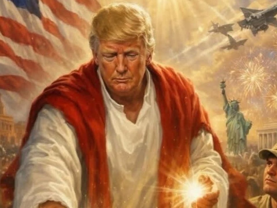 Donald Trump inszeniert sich in bizarrem Bild als KI-Jesus