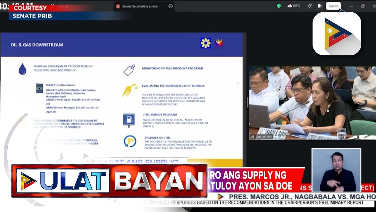 DOE, inilatag ang mga hakbang para masiguro ang katatagan ng supply ng langis | ulat ni Louisa Erispe