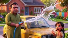 Man Waters His Car to Grow a Bus 😂 | Pixar Style Funny Animation | #shorts #ai #cartoon