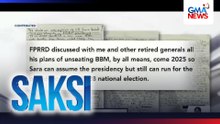 Plano umanong patalsikin at i-assassinate si Pres. Marcos para maupo sa pwesto si VP Duterte, inilahad sa liham ni Ramil Madriaga na ibinigay ng isang source | Saksi