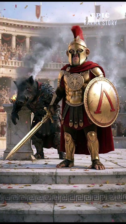 Bully Boar Cheats The Sparta King... BIG MISTAKE! 🛡️🤣 #sparta #ancientgreece #leonidas #comedy