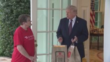 Trump picks up a McDonald's order at the White House while holding a press conference