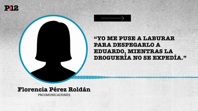 Florencia Pérez Roldan: yo me puse a laburar para despegarlo a Eduardo, mientras la droguería no se expedía