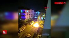 Ankara'da kayınvalidesinin evinin önünde aracını yakıp, havaya ateş açan şüpheli gözaltına alındı