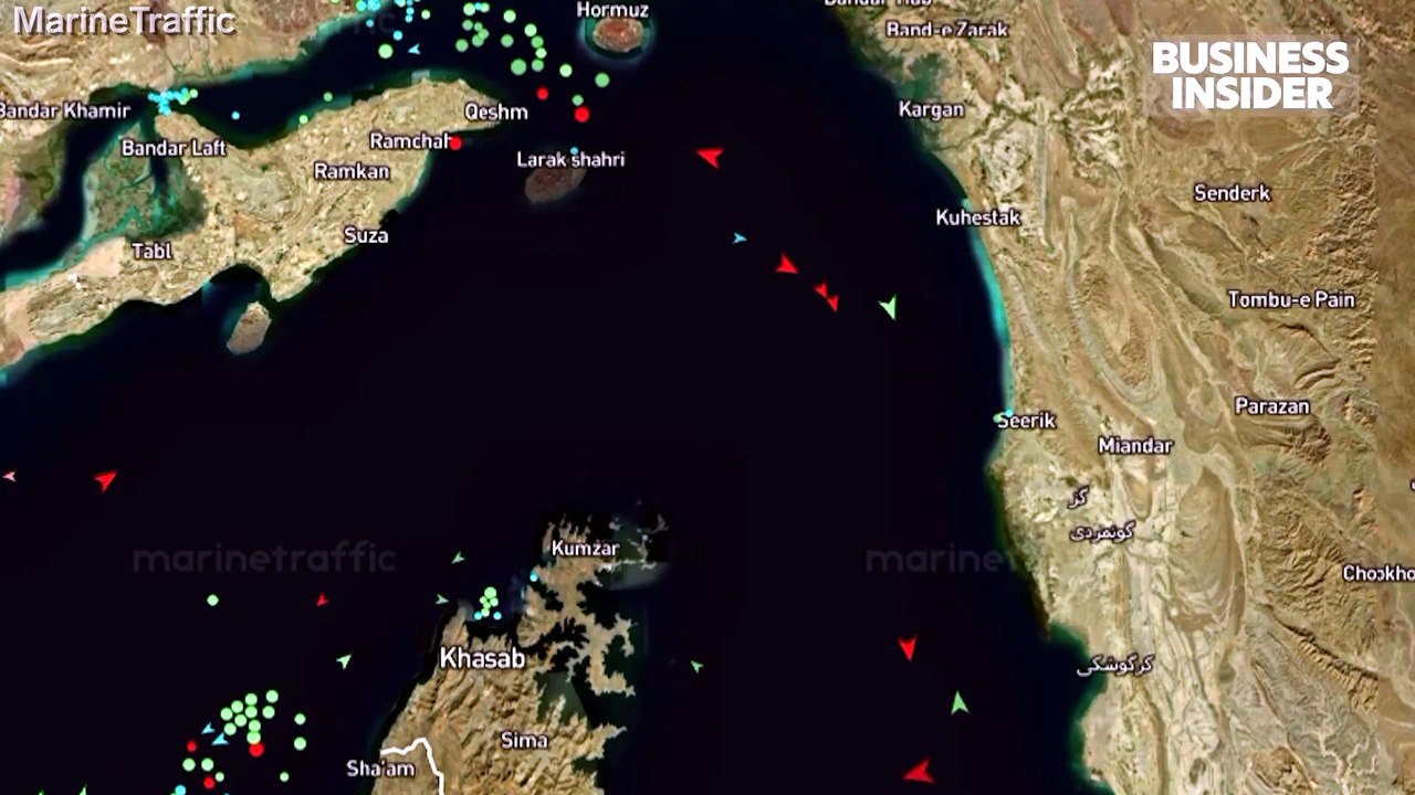 Traffic appears to halt in the Strait of Hormuz