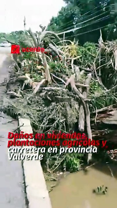 Daños en viviendas, plantaciones agrícolas y carretera en provincia Valverde