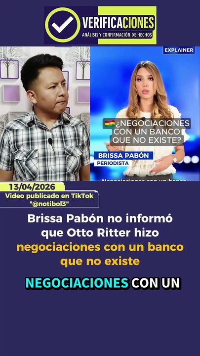 Brissa Pabón no informó que Otto Ritter hizo negociaciones con un banco que no existe