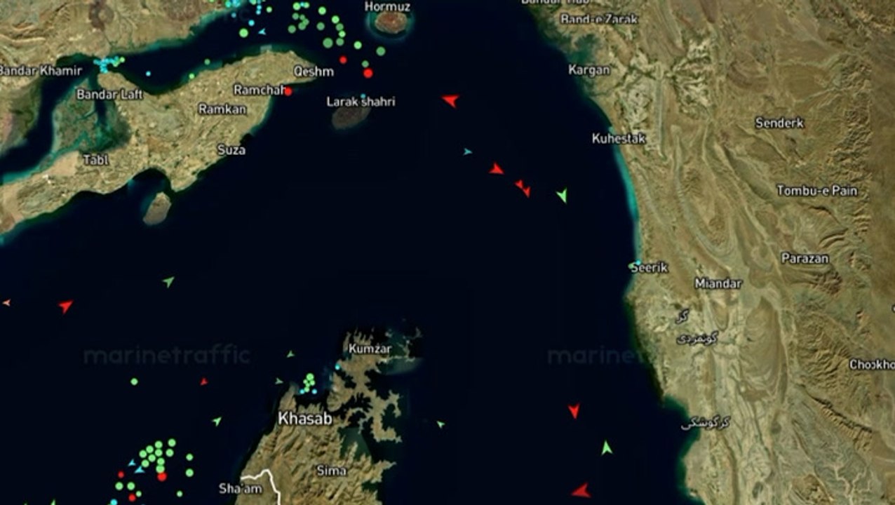 Traffic appears to halt in the Strait of Hormuz