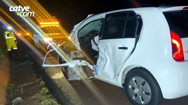 Batida na BR-277 deixa três pessoas feridas nas proximidades do Contorno Oeste em Cascavel