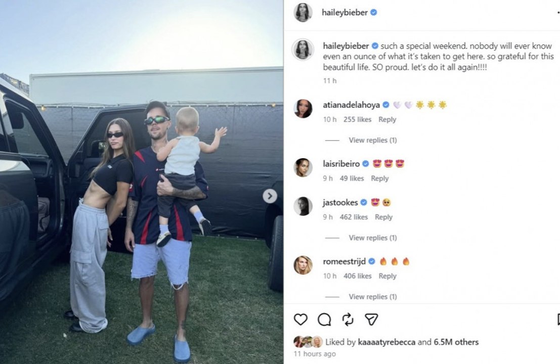 Hailey Bieber gushes over husband Justin Bieber following Coachella headline set