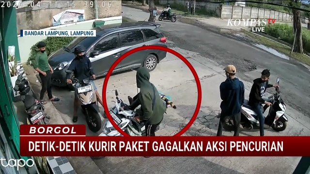 Detik-Detik Kurir Paket Gagalkan Aksi Pencurian Motor di Bandar Lampung | BORGOL