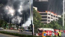 Colosal incendio en un aparcamiento de coches eléctricos BYD en China