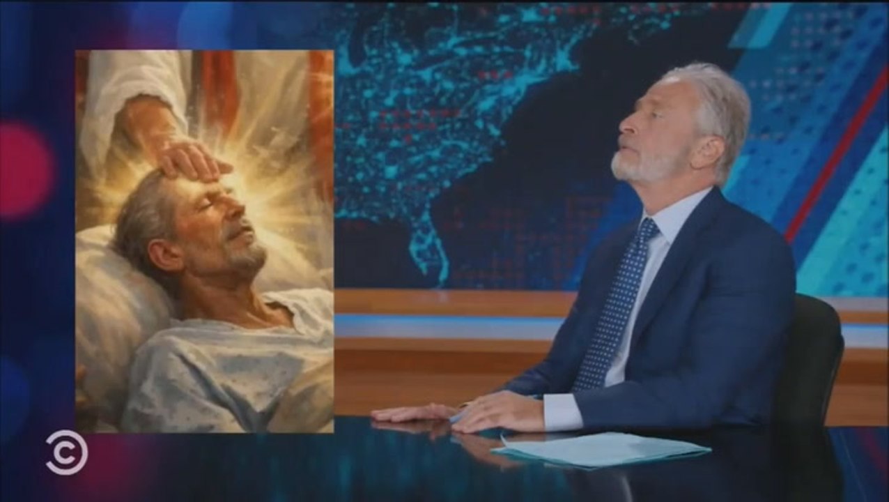 Jon Stewart spots resemblance in Trump’s Jesus AI image