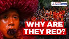 Inside Bangladesh’s Lal Kach Festival: Why Are These Devotees Covered in Red?