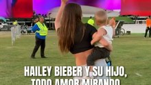 Hailey Bieber y su hijo derriten a las redes en la prueba de sonido de Justin en Coachella