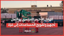 الهلال الأحمر المصري يواصل تجهيز وتفويج المساعدات إلى غزة