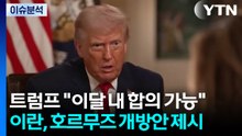 트럼프 "이달 내 합의 가능"...이란, 호르무즈 개방안 제시 / YTN