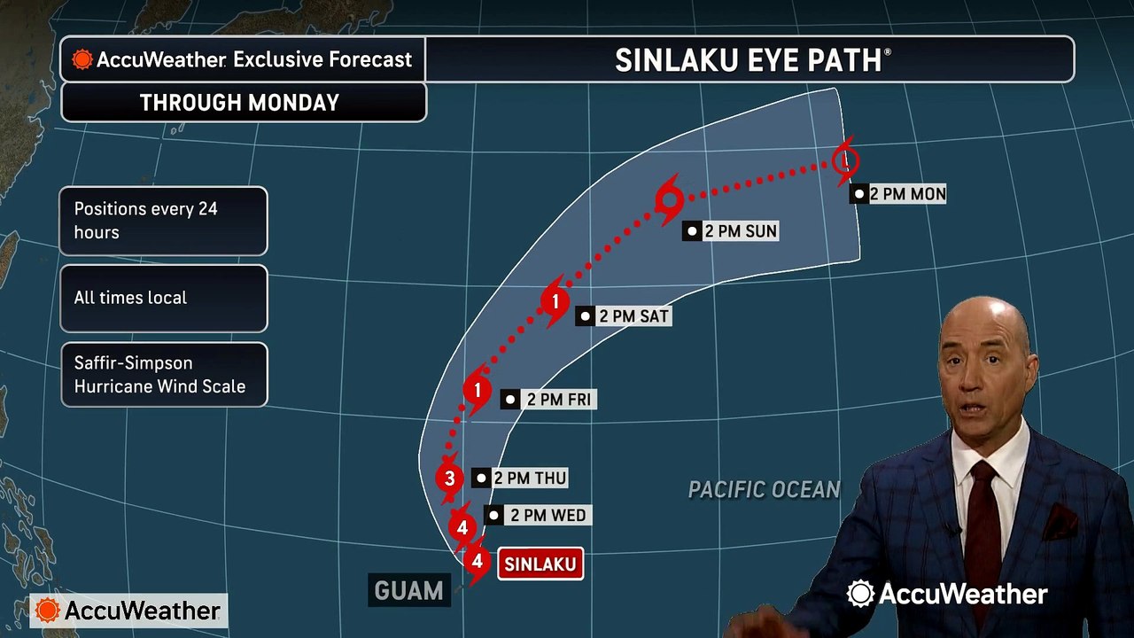 Super Typhoon Sinlaku takes aim at western Pacific