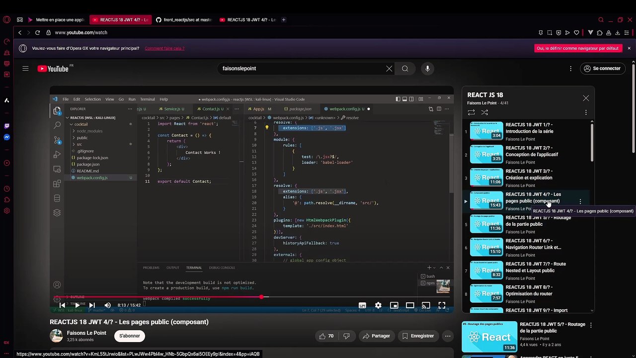 REACTJS 18 JWT 4/38 - [UPDATE] Les pages public (composant)