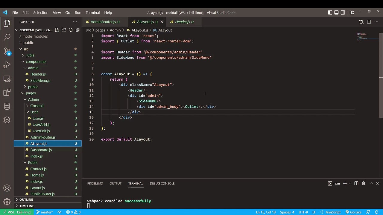 REACTJS 18 JWT 12/38 - Fin du routage admin