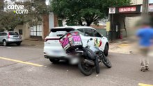 Batida termina com motociclista ferido no Centro de Cascavel